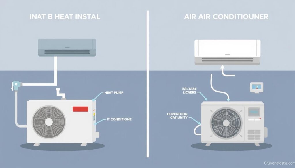 Image of a heat pump vs air conditioner installation