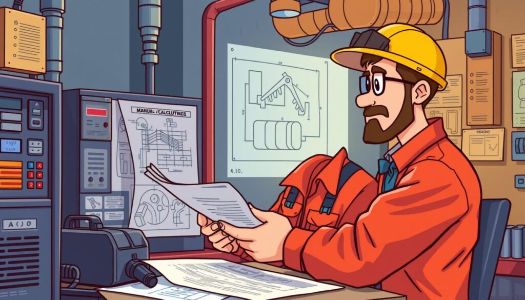 Image of a professional HVAC technician performing a Manual J calculation
